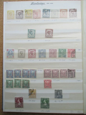 Montenegro Stamps 1874 - 1919 Lot Collection Cover