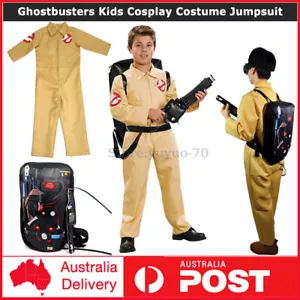 NEW Ghostbusters Kids Cosplay Costume Jumpsuit Outfits Backpack Book Week Dress - Picture 1 of 10
