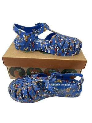 Novo com etiquetas Mini Sapato Melissa Girl's Possession Mickey & Friends Blue Jelly Tamanho 3 - Imagem 1 de 4