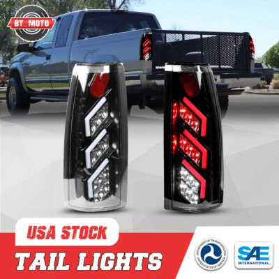 For 88-98 Chevy GMC C/K 1500 2500 3500 LED Tail Lights Black Clear Brake Lamps Foto 1 de 4