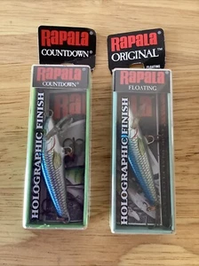 Rapala Countdown und schwimmende Angelköder Köder 2er Set holografisches Balsaholz - Bild 1 von 16