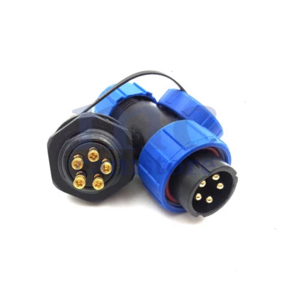 SP21 5 Pin Waterproof Aviation Cable Screw Crimp Plug Socket,Bulkhead Connector - Image 1 of 4