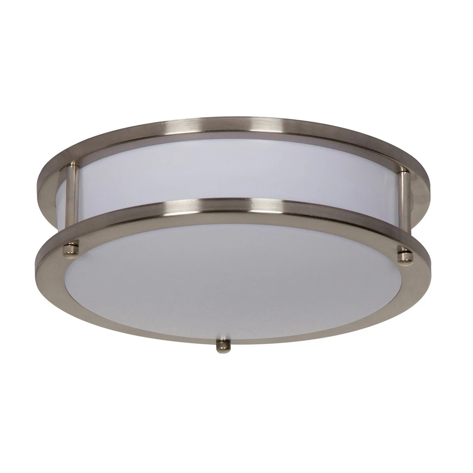 Sunset Lighting 10" LED Flush Mount Etched White Bright Satin Nickel Finish  F99 - Image 1 of 1
