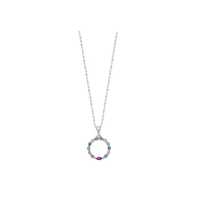 Collana Donna Lotus Silver Con Pendente Con Pietre Multicolore LP3246-1/1 - Immagine 1 di 3