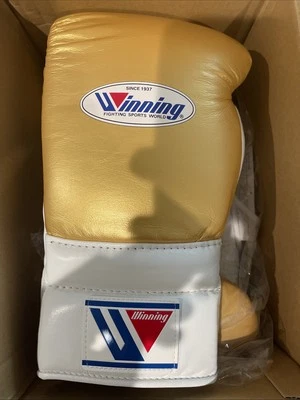 Winning Boxing Sparring Gloves MS-600 Custom Gold And White - Image 1 of 3