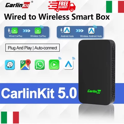 CarlinKit 5.0 2 Air Wireless CarPlay Activator Wireless Android Auto Wifi - Immagine 1 di 4