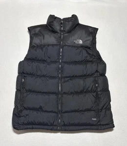 North Face Vest Mens M Black Nuptse Gilet Quilted Goose Down 700 Puffer - Picture 1 of 14