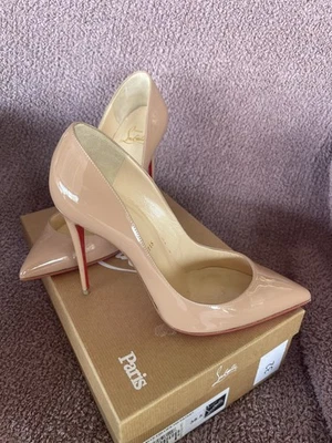 Christian Louboutin So Kate Heel 38.5 裸色尖头猪愚蠢 100 毫米专利 — 第 1/4 张图片