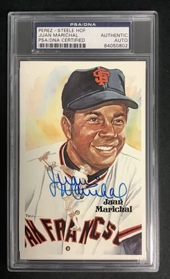 Juan Marichal Signed Perez Steele Postcard Baseball Giants Autograph PSA/DNA - Image 1 of 2
