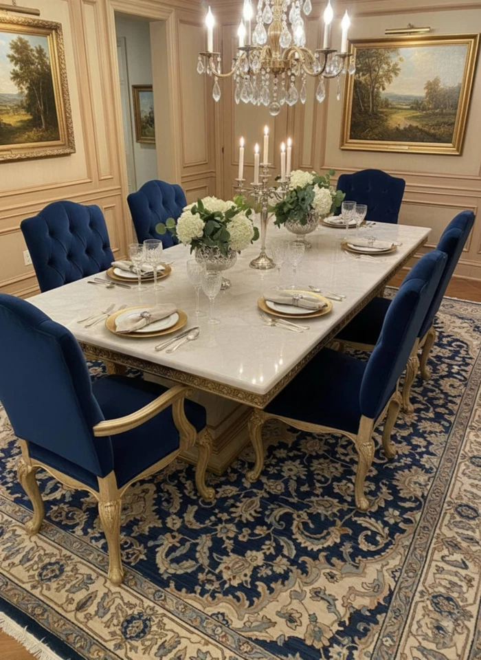 Handmade Kitchen & Dining Table Healing Crystal White Quartz Agate Top Furniture - Image 1 of 4