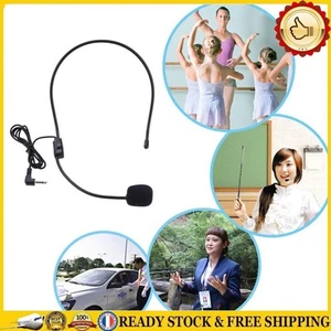 3.5mm Plug Headset Mic Voice Amplifier Head Mic Lightweight for Teaching Meeting - Afbeelding 1 van 6