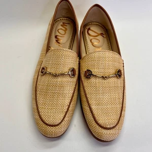Sam Edelman Loraine Loafer Gr. 8 Buchenholz gewebte Slipper Pantoletten Schuhe Freizeit - Bild 1 von 16