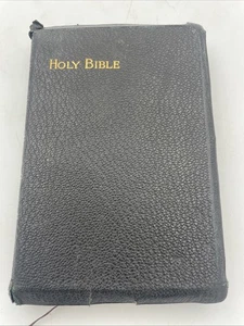 The Holy Bible With Apocrypha Containing Old And New Testaments Black Leather - Picture 1 of 19