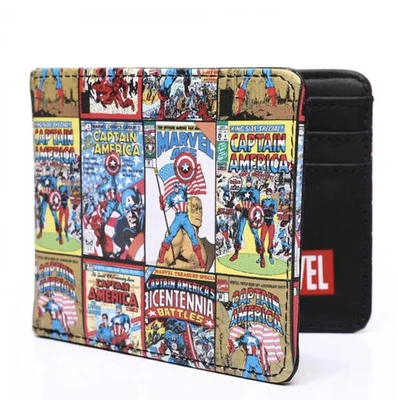 Marvel Captain America Greatest Comic Covers Slimfold Wallet Black - Image 1 of 4