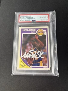 MAGIC JOHNSON 1989-90 Fleer Lakers On Card Auto #77 PSA Certified Auto Grade 10 - Picture 1 of 3