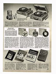 1955 AD MICRO-VOX BROADCASTER, 3-SPEED PHONOGRAPH, PORTABLE PHONOGRAPH, CRAFTS - Picture 1 of 2