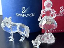 Swarovski crystal Little Red Riding Hood & Big Bad Wolf Figurines 191695 207549