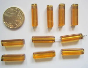 Perlas prisma rectángular cristal facetado 20 mm X 10 UNIDADES dorado miel - Imagen 1 de 3