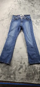 Pantalones de mezclilla para mujer Express Precision Fit Meristem tiro bajo talla 6S 28Wx28L lavado medio - Imagen 1 de 12