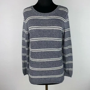 Maglione Talbots donna S a righe zip posteriore parziale cotone rayon nylon JU - Foto 1 di 12