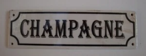 Door Plate Advertising Champagne Bar French Style Porcelain - Picture 1 of 2