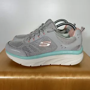 Zapatilla deportiva para mujer Skechers D’Lux Walker de espuma viscoelástica refrigerada por aire gris coral talla 10 - Imagen 1 de 15