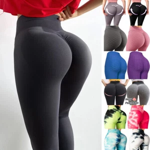 Damen Yogahose Anti-Cellulite hohe Taille Scrunch Push Up Tik Tok Leggings GM - Bild 1 von 202