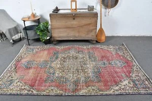 Antique Rugs, Oushak Rug, 4.7x8 ft Area Rug, Turkish Rugs, Vintage Rugs - Picture 1 of 6
