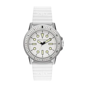 Orologio Uomo ARMANI EXCHANGE LEONARDO AX1850 Silicone Bianco NEW - Foto 1 di 2