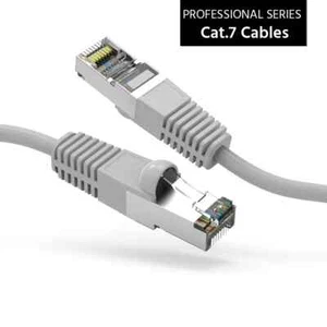 Cable de arranque de red Ethernet de 600 MHz blindado CAT7 de 15 pies (SSTP) gris - Imagen 1 de 1