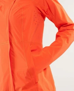 Lululemon Run in the Rain Zip Up Lightweight Jacket Size 6 orange - Picture 1 of 11