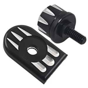 Black Rear Seat Bolt Tab Screw Mount Cover For Harley Sportster Touring Softail - Picture 1 of 9