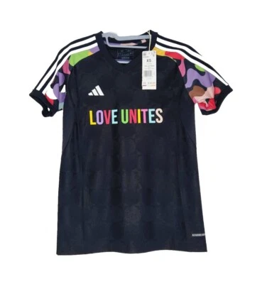 Adidas Mujer Tiro Jersey Love Unites Negro Fútbol Fútbol Fan Camisa Top NUEVO Foto 1 de 4