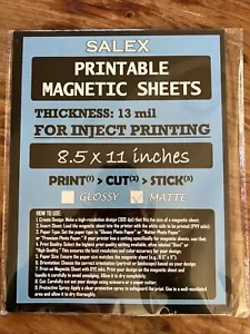 Printable Magnetic Sheets Matte White Magnet Photo Paper 8.5x11 Inkjet Cutable - Picture 1 of 1