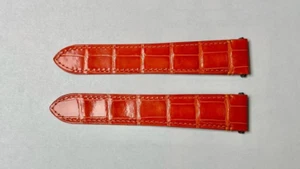 Cartier Santos Large KD7GJAEY 21X18 Orange Alligator Deploy Strap Authentic OEM - Picture 1 of 5