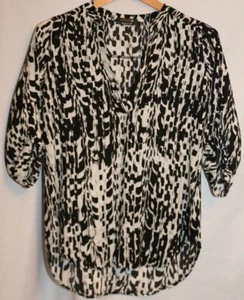 New! Renee C for Stitch Fix "Bianka Abstract Print Blouse" Black/White; Size S - Picture 1 of 6