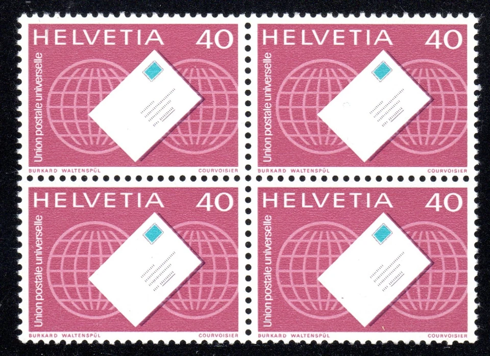 1976-95 Switzerland SC# 9010-For the Intl. Bureau of the UPU - Block of 4 - M-NH - Image 1 of 1
