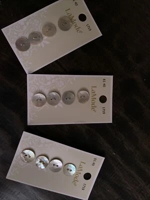 Ocean Pearl Buttons 1/2” Round Button La Mode Blumenthal Lansing Buttons 1719 - Image 1 of 4
