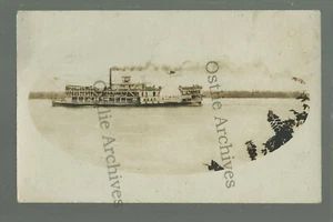 St. Louis MISSOURI RP 1908 STEAMBOAT ALTON Under Steam Mississippi River STEAMER - Picture 1 of 3