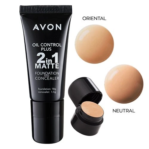 Avon True Oil Control Plus 2 in 1 Matte Foundation 18g & Concealer 1.5g - Image 1 of 4