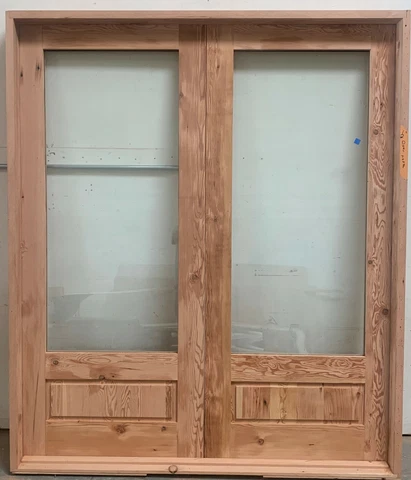 Rustic reclaimed lumber double door with glass You choose dimensions solid wood Cover