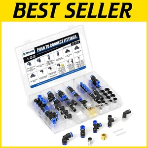 66-Piece Push to Connect Fittings Kit: Versatile Elbow & Straight Connectors - Picture 1 of 10