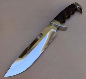 CUSTOM HANDMADE D2 TOOL STEEL MIRROR POLISH HUNTING BOWIE KNIFE SURVIVAL KNIFE - Picture 1 of 1
