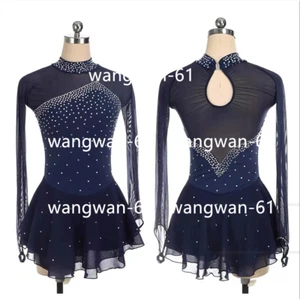 098 Girls Ice Skating Figure Skating Dance Costume Dress Custom Spandex Dress - Picture 1 of 10