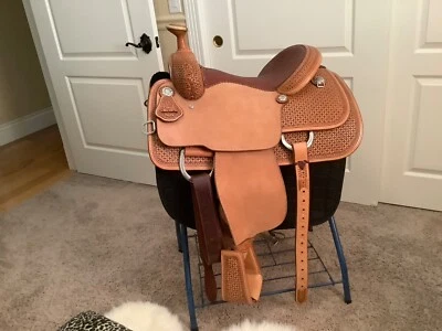 New! 14.5” Martin Team Roping Saddle with Bison Seat  - Image 1 of 4