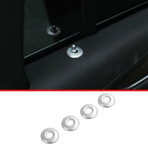 Matte Silver Inner Door Bolt Lock Down Ring Cover 4pc For Cadillac XT5 2017-2022 - Picture 1 of 7