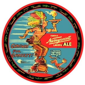 Narragansett Lager Beer & Ale NEW Sign 28" Dia. Round AMERICAN STEEL - Picture 1 of 1