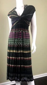 ETRO Black Geometric Print Dress Size M, Made in Italy - Picture 1 of 7