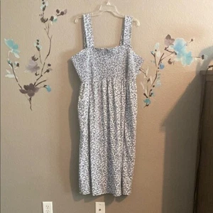 Blue and white cotton Floral sundress 3X - Picture 1 of 6