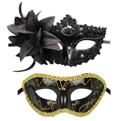2 piezas Pareja Mardi Gras Mascarada Veneciana Baile Máscara Fiesta Colección Halloween Foto 1 de 2